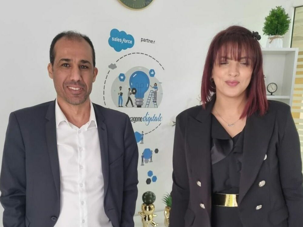 Notre CEO Rachid Jettioui et la directrice d'Hexagone Digitale Tunisie IBTISSEM LAFI 